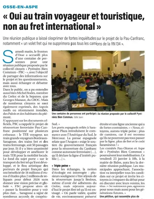 Réunion publique à Osse en Aspe, Fév 2026